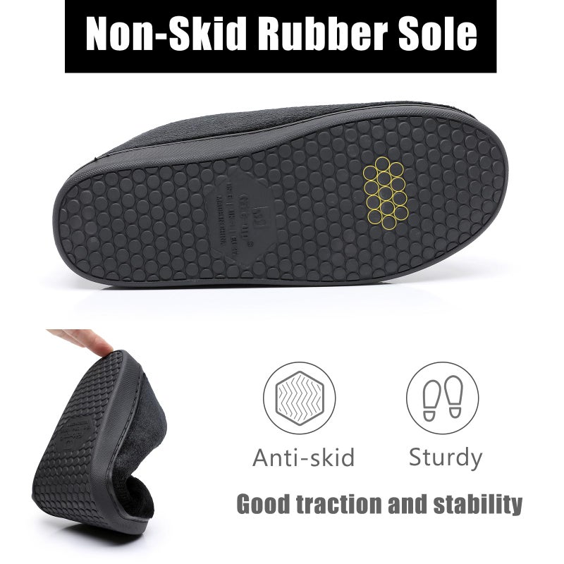 Git-up Women Diabetic Slippers Arthritis Edema Memory Foam Closed Toed Slippers, Black, 7 D(M) US - Image 4